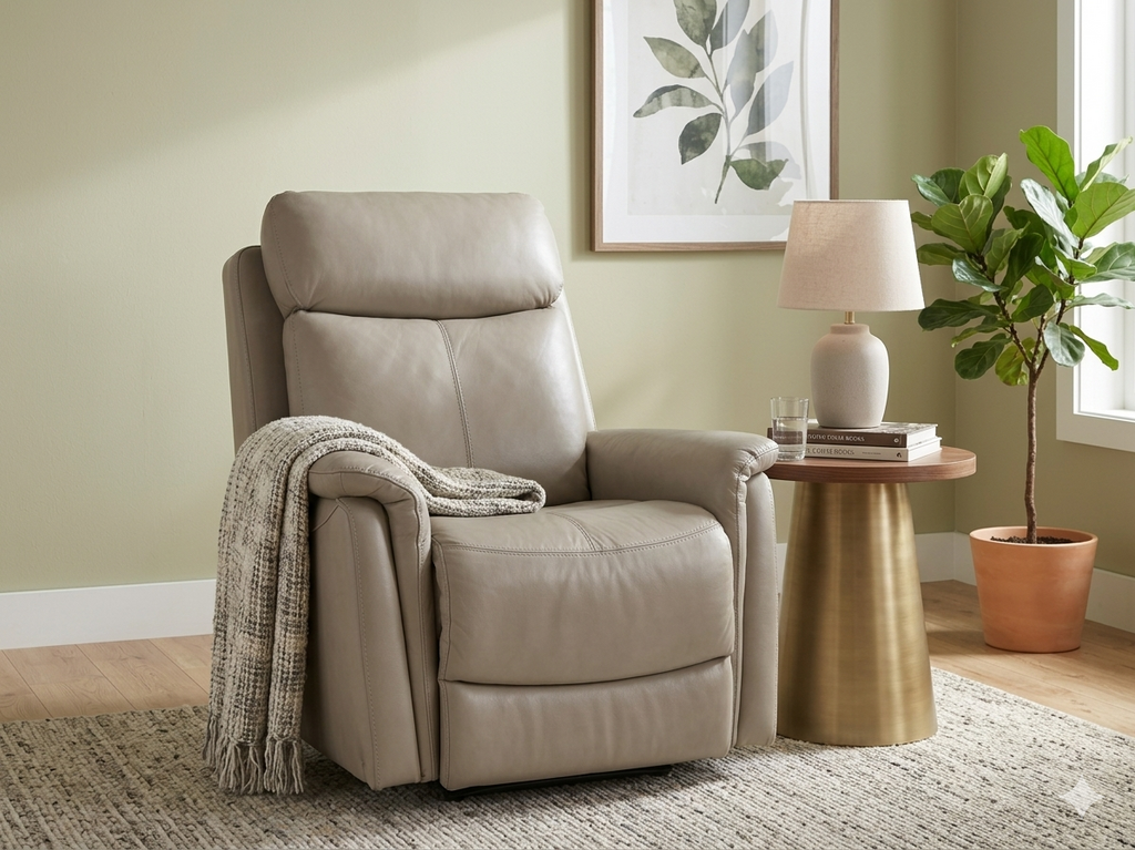 86049 - Jason Furniture Tan Swivel Glider Tan Power Recliner 36x34x41