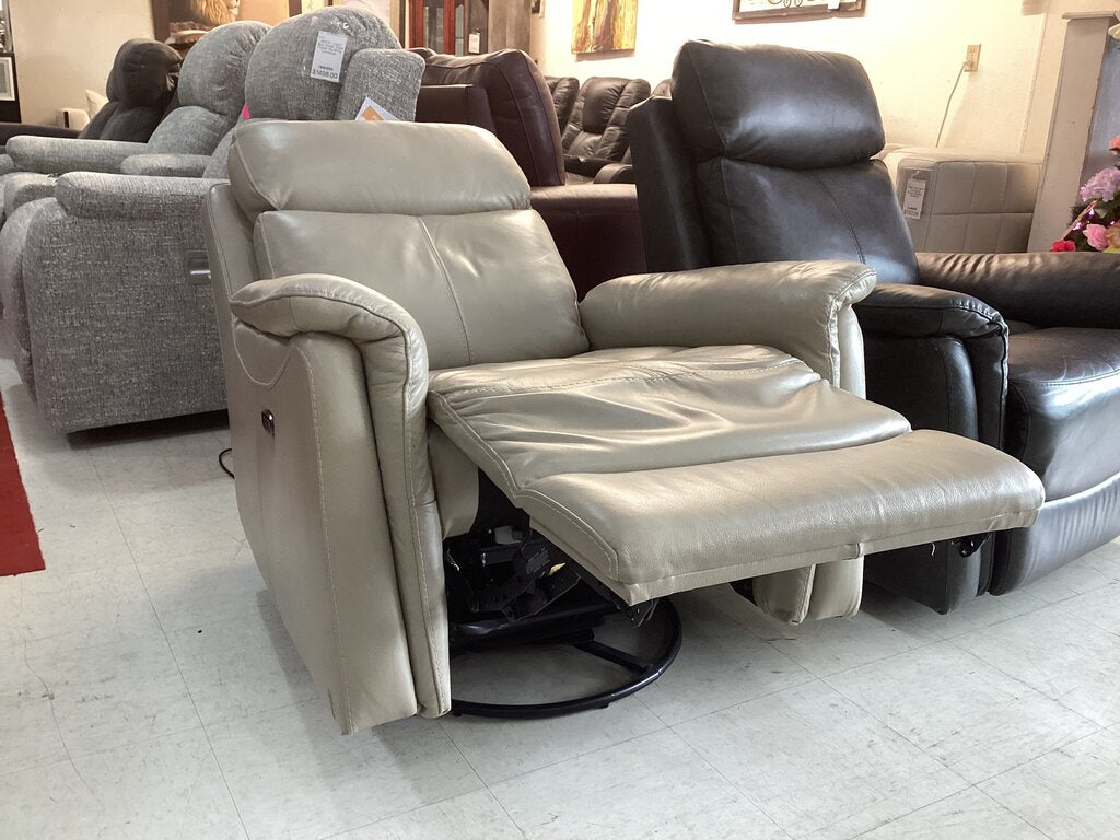 86049 - Jason Furniture Tan Swivel Glider Tan Power Recliner 36x34x41