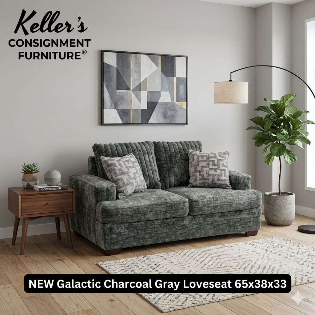 Galactic Charcoal NEW Loveseat 65x38x33 (2675-07L)