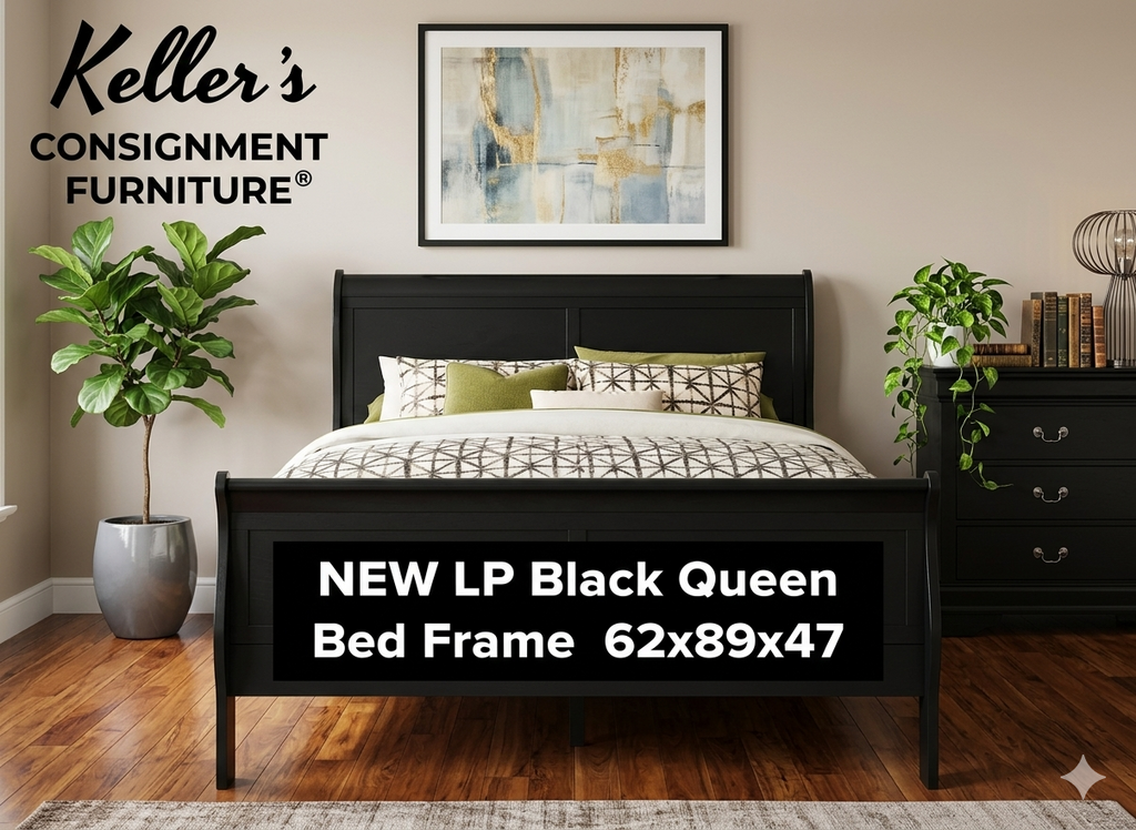 LP Black NEW Queen Size Bed Frame 62x89x47 (119231-33)