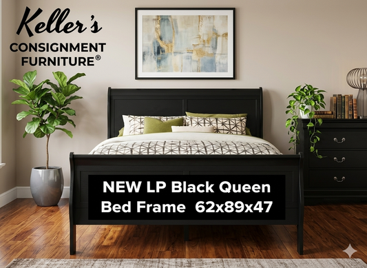 LP Black NEW Queen Size Bed Frame 62x89x47 (119231-33)
