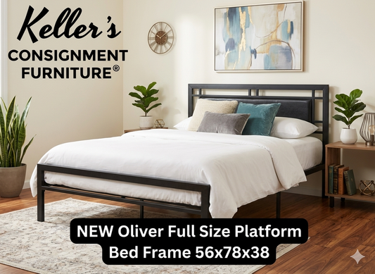Oliver NEW Full Size Platform Bed Frame 56x78x38 (231220)