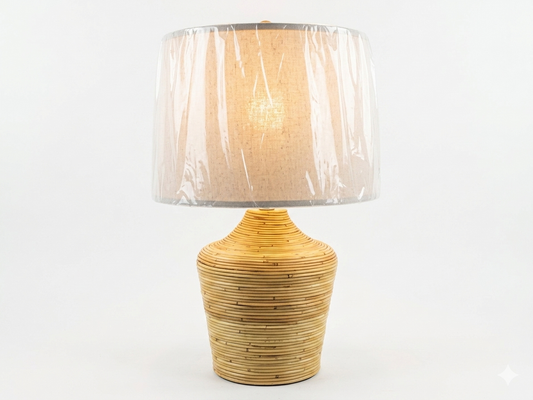 85887 - Ashley Kerrus 27in Table Lamp Brown Rattan