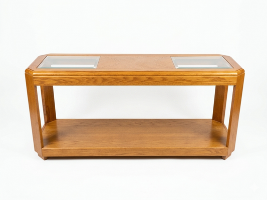 85994 - Oak and Glass Sofa Table 55x18x26