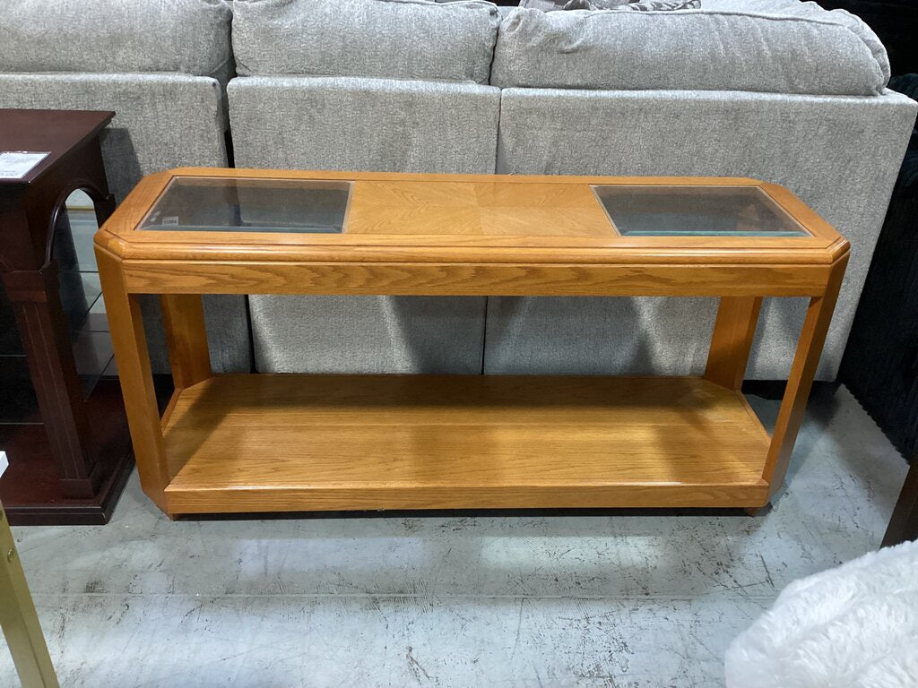 85994 - Oak and Glass Sofa Table 55x18x26