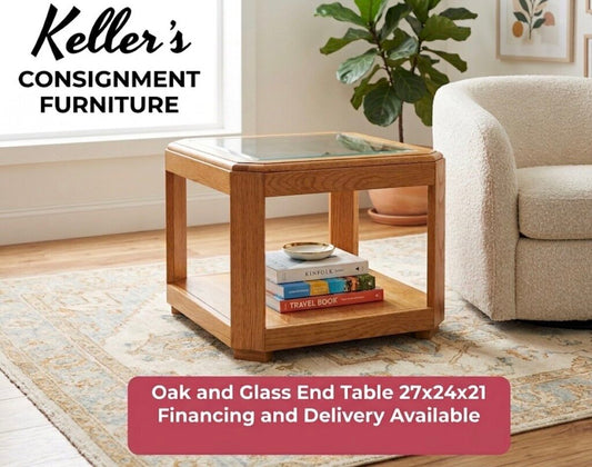 85995 - Oak Rectangle End Table 27x24x21