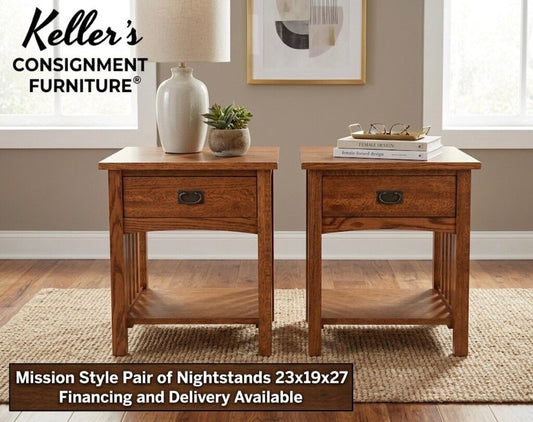 86064 - Mission Style Pair of Nightstands 23x19x27