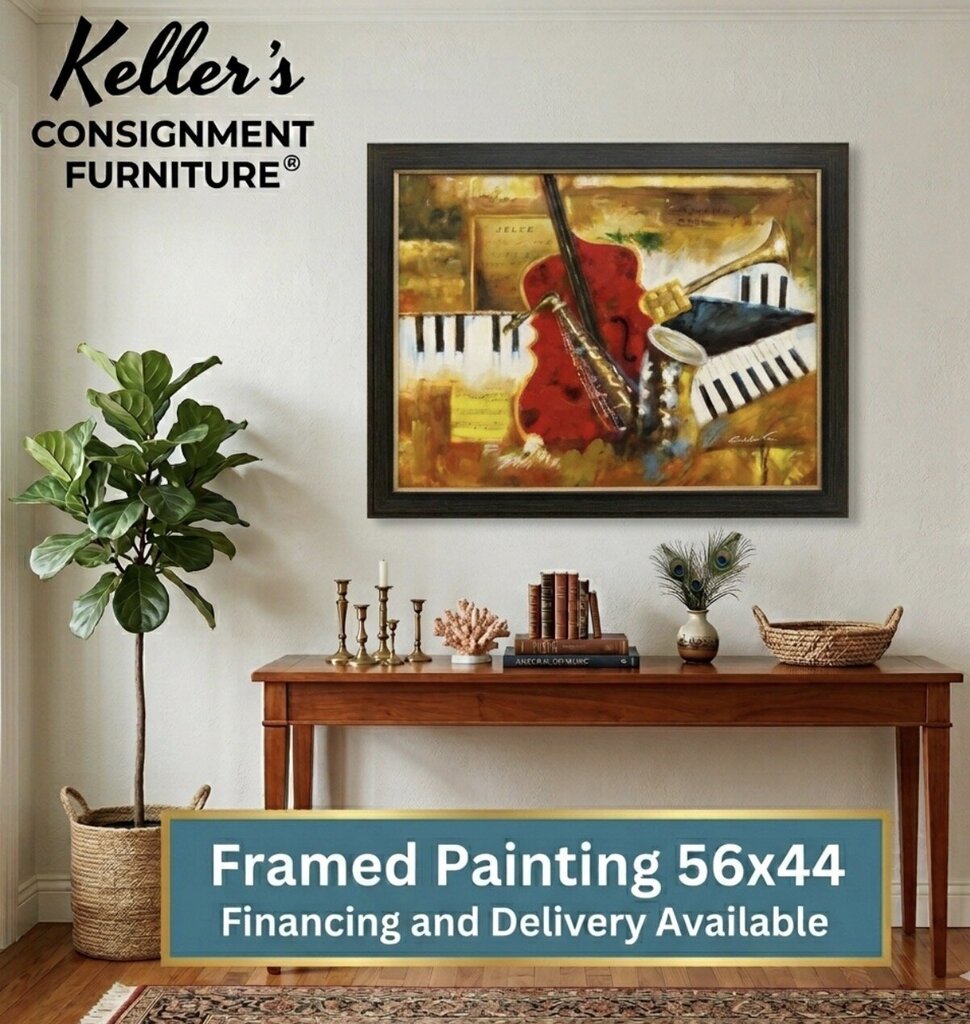 85489 (8536-5) Musical Instruments Framed Painting 56x44 - NEW