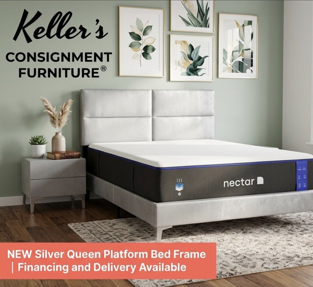 Silver Upholstered Queen Platform Bedframe 63x84x44 (CFS9426-Q)