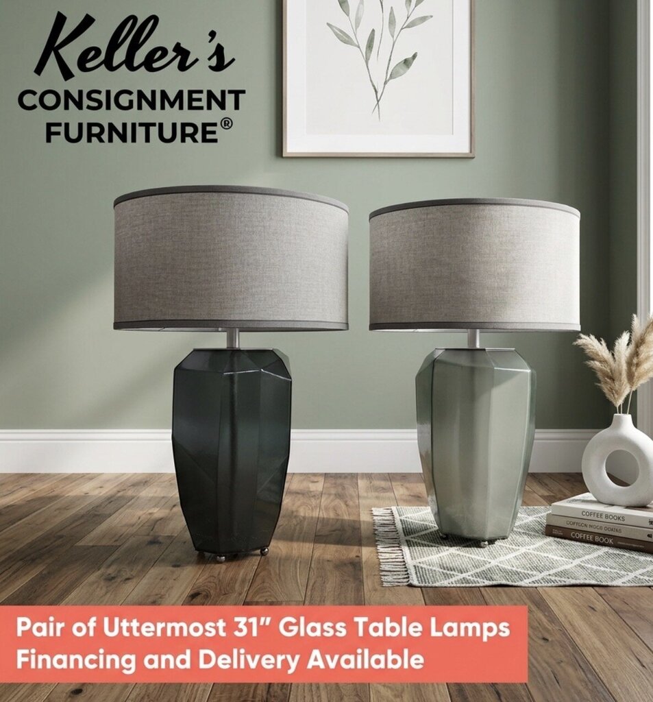 80916 (8524-19) Uttermost Pair Of Glass 31" Table Lamps