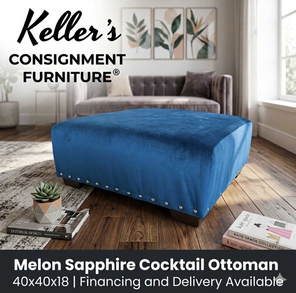 80836 (8527-6) Melon Sapphire Cocktail Ottoman 40x40x18