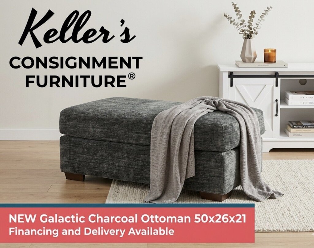 Galactic Charcoal NEW Ottoman 50x26x21 (2875-07O)