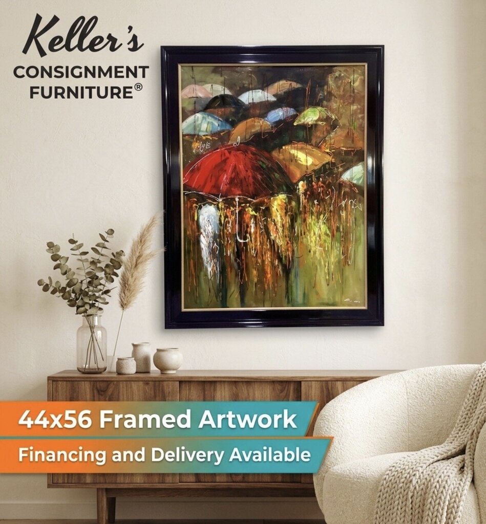 85490 (85490-6) Umbrellas Framed Painting 44x56