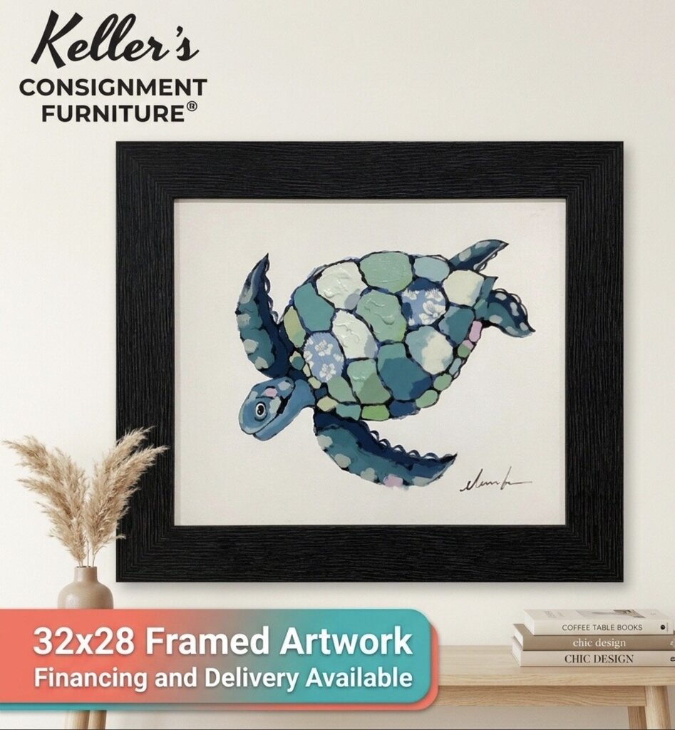 85472 (8535-3) Sea Turtle Framed Painting 32x28
