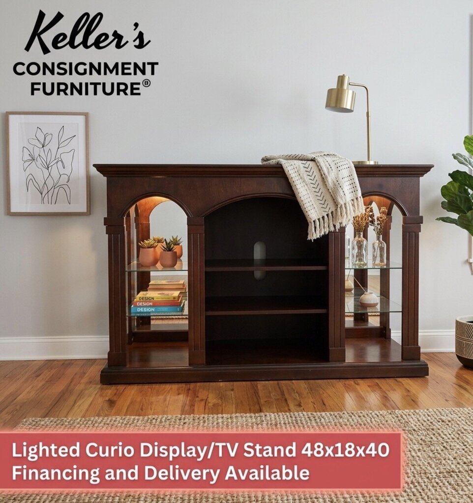 85795 - Lighted Curio TV Stand 48x18x30