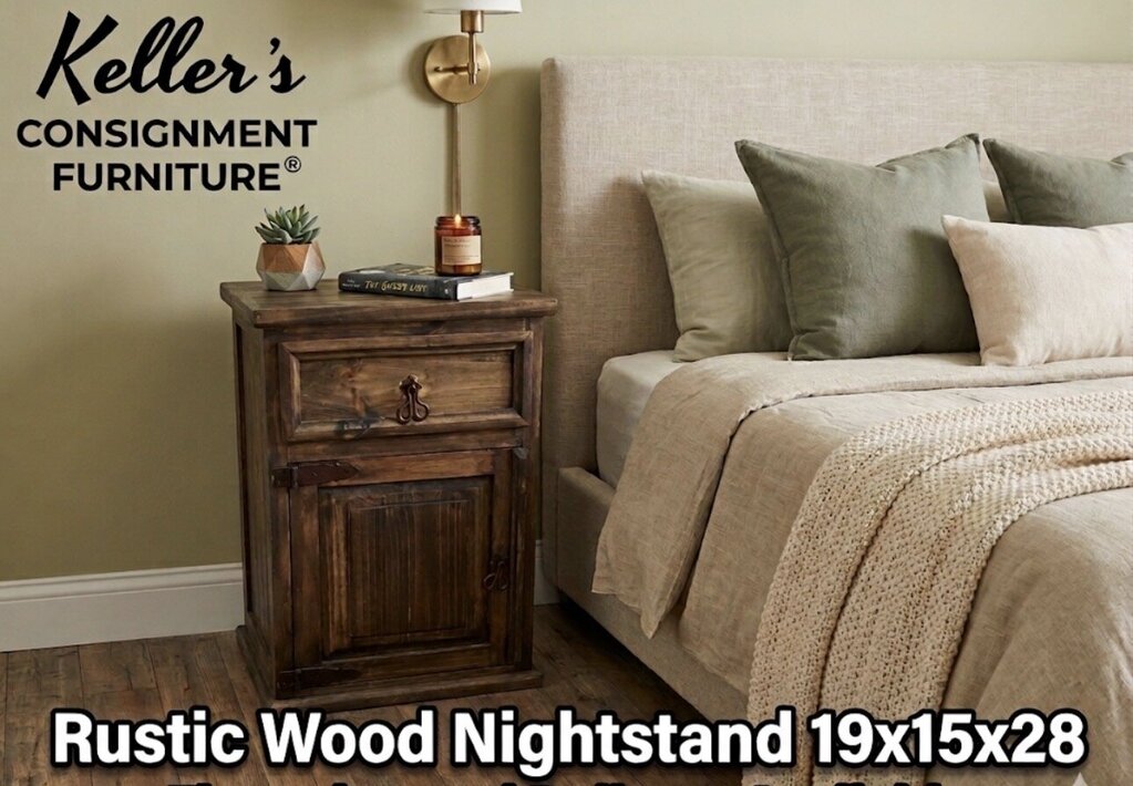85545 - Rustic Wood Nightstand / Side Table 19 15x28