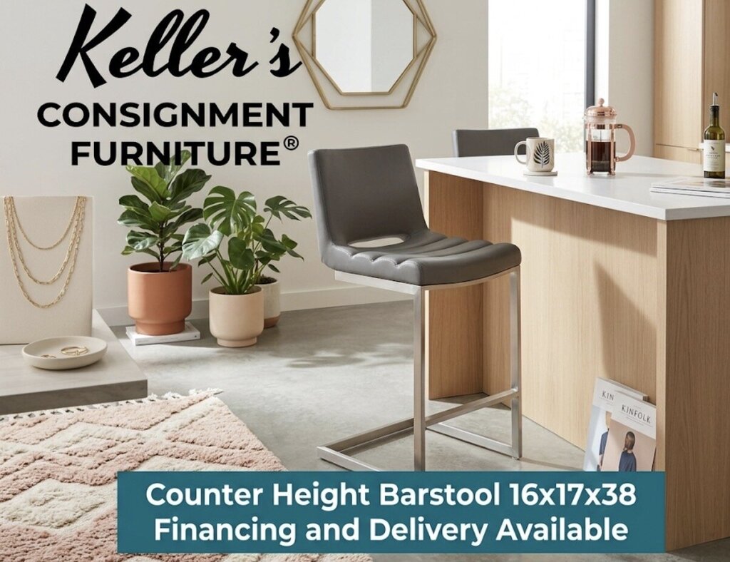 85548 - Counter Height Metal Frame Bar Stool 16x17x38