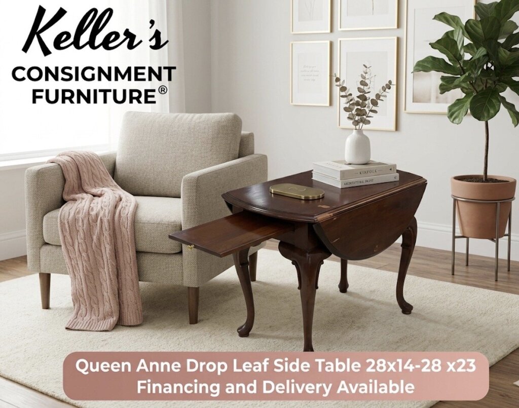 85836 - Gordon's Queen Anne Style Drop Leaf Side Table 28x14-28x23