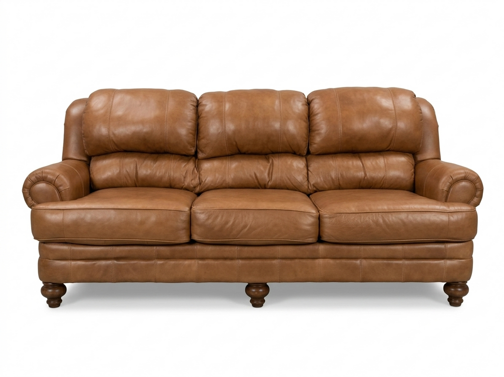 86081 - Ashley Grayson Tan Leather Sofa 90x36x40