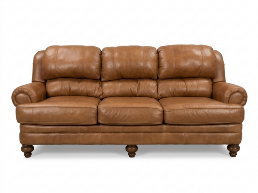 86081 - Ashley Grayson Tan Leather Sofa 90x36x40