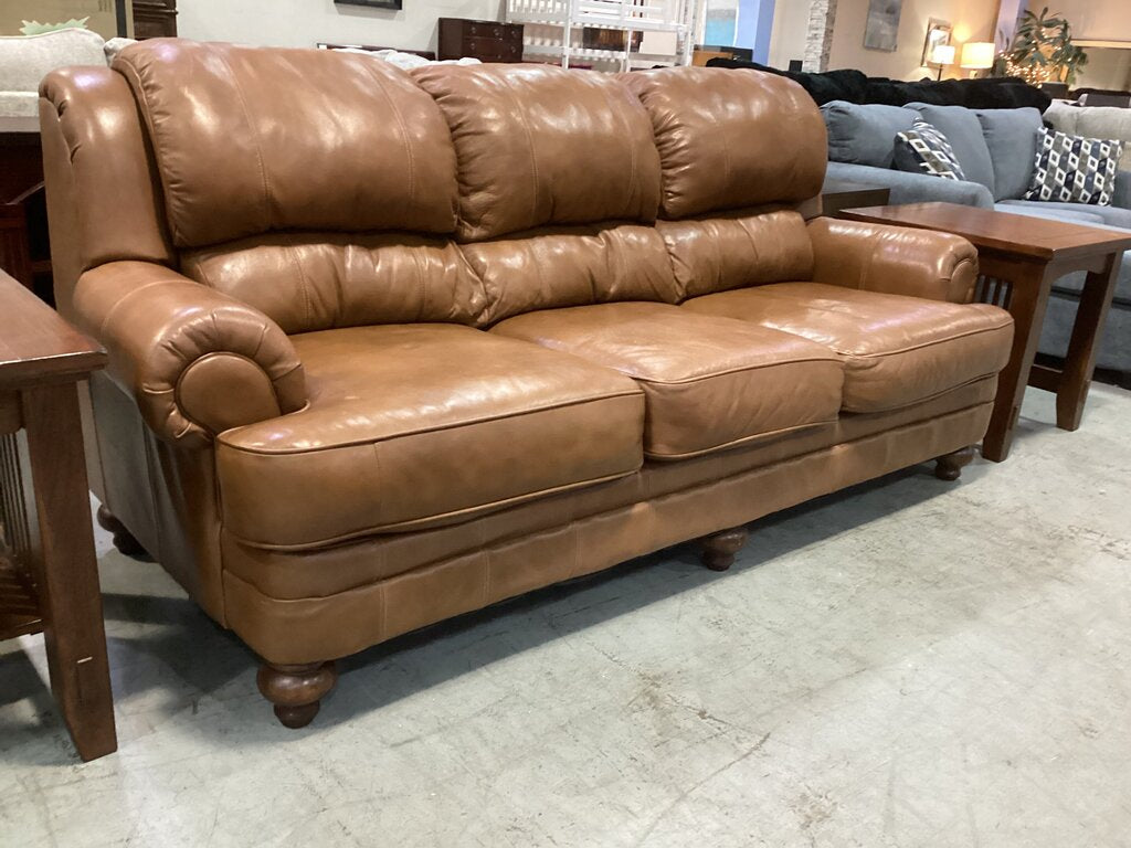 86081 - Ashley Grayson Tan Leather Sofa 90x36x40
