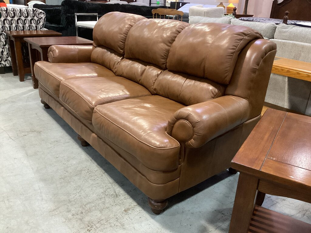 86081 - Ashley Grayson Tan Leather Sofa 90x36x40
