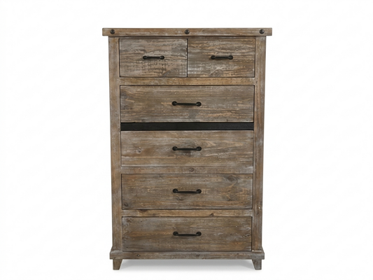 86062 - Rustic 6 Drawer Chest 38x18x58