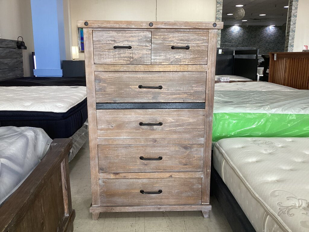 86062 - Rustic 6 Drawer Chest 38x18x58