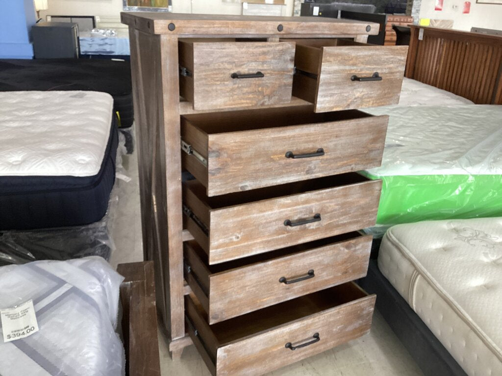 86062 - Rustic 6 Drawer Chest 38x18x58