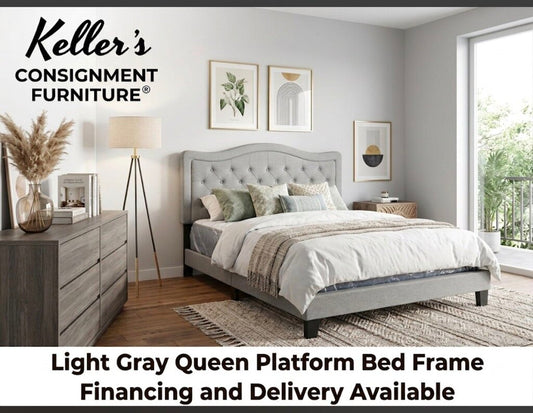 Light Gray NEW Queen Platform Bed Frame 66x86x50 (CFS9447-AQ)