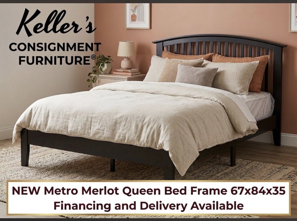 Metro Merlot NEW Queen Platform Bed Frame 67x84x35 (FD003Q)