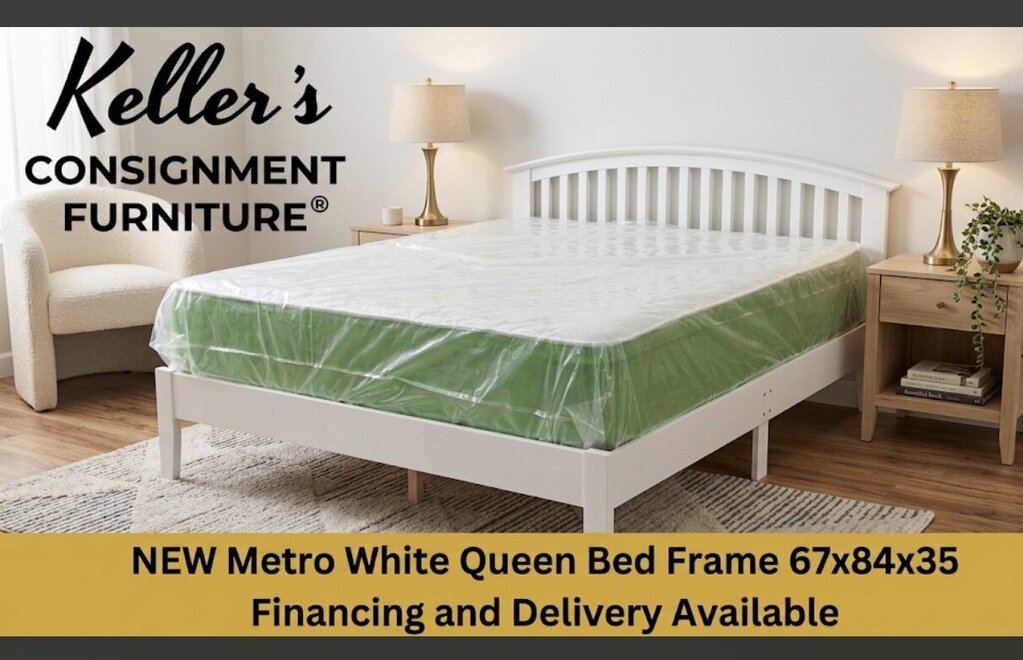 Metro White NEW Queen Platform Bed Frame 67x84x35 (DF003Q-W)