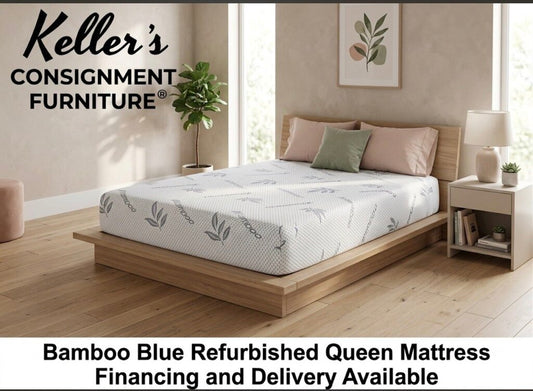 Bamboo Blue Diamond Border Refurb Queen Mattress