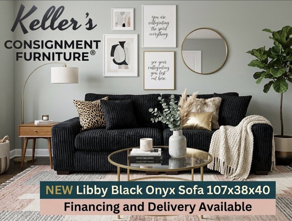 Libby Black Onyx NEW 2pc Sofa 107x38x40 (1300-03)