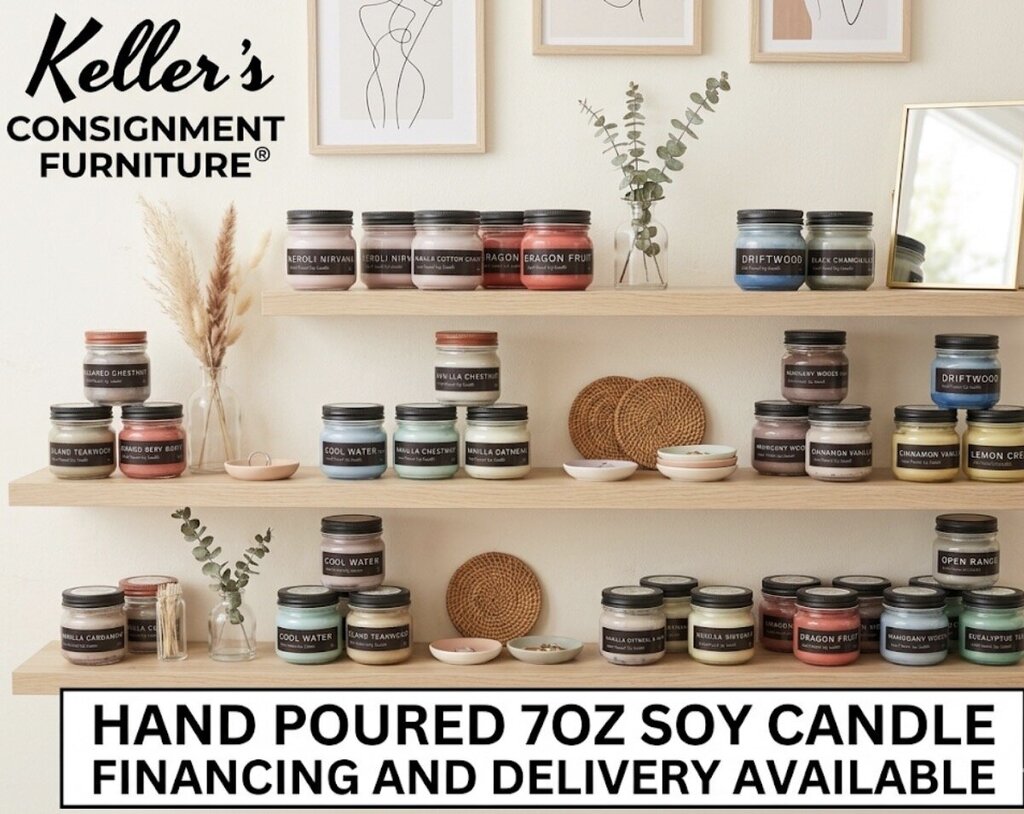 81495 (8442-14) Hand Poured 7oz Soy Candle - Assorted Scents