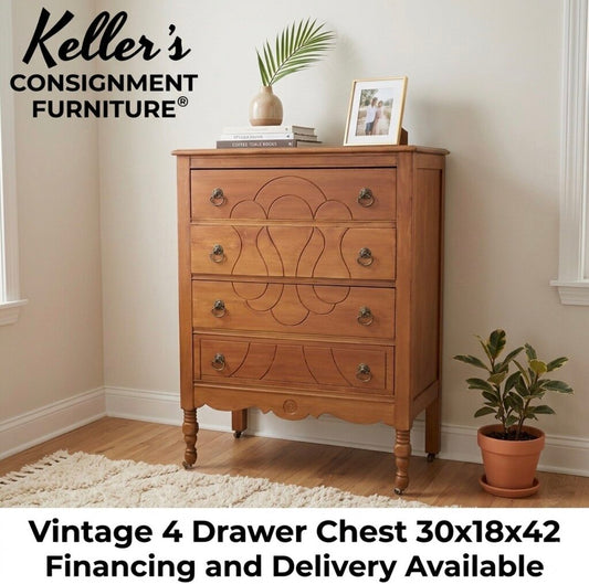 86102 - Vintage 4 Drawer Chest 30x18x42