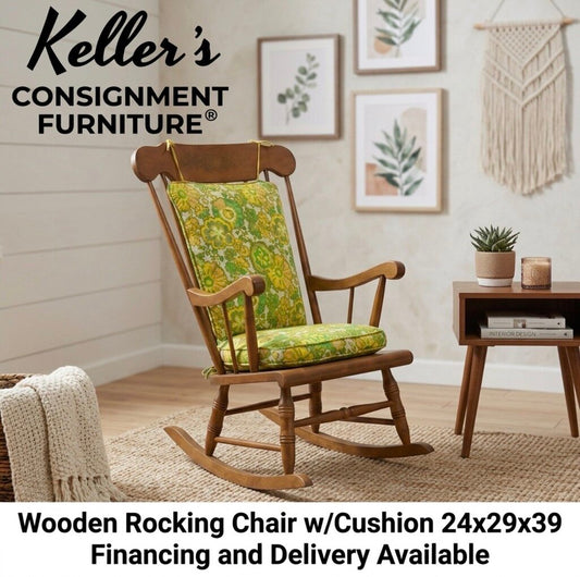 86116 - Wooden Rocking Chair w/Cushion 24x29x39