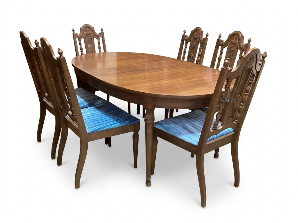 86115 - Oval 7pc Dining Set 42x60-70x30