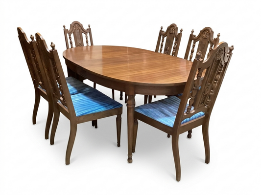 86115 - Oval 7pc Dining Set 42x60-70x30