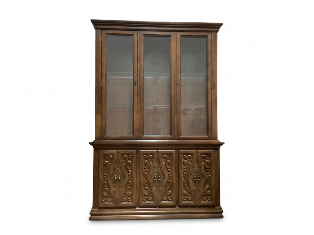 86099 Vintage Wood China Cabinet 50x17x74