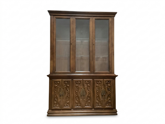 86099 Vintage Wood China Cabinet 50x17x74