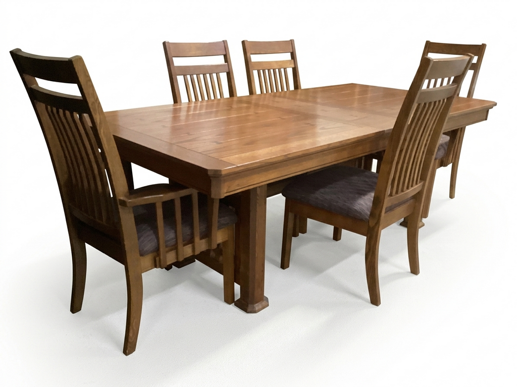 86101 Mission Style 6pc Dining 42x71-83x30