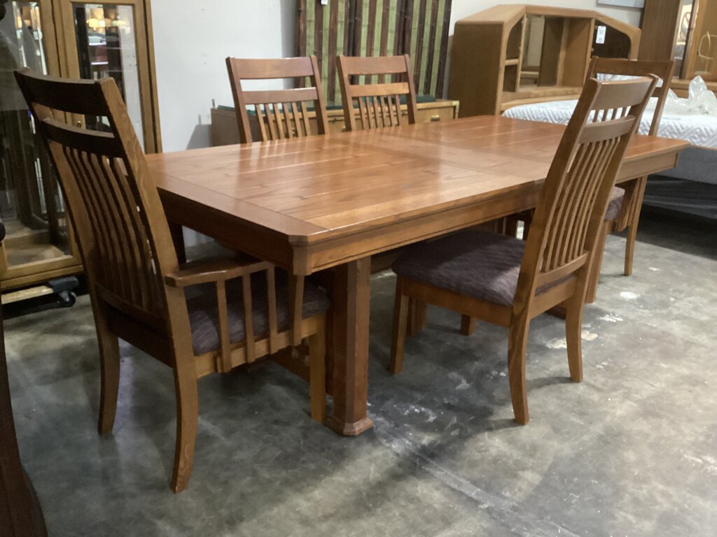 86101 Mission Style 6pc Dining 42x71-83x30