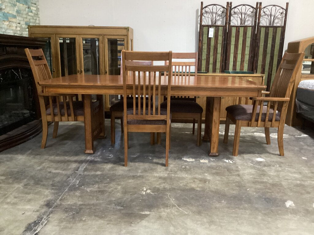 86101 Mission Style 6pc Dining 42x71-83x30