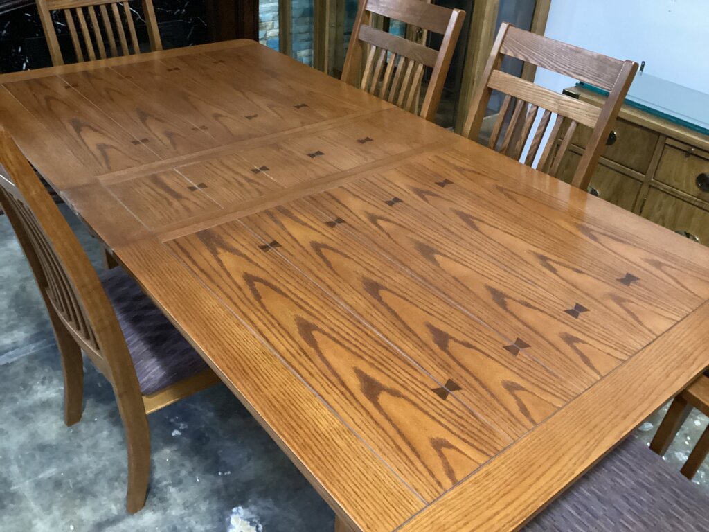 86101 Mission Style 6pc Dining 42x71-83x30