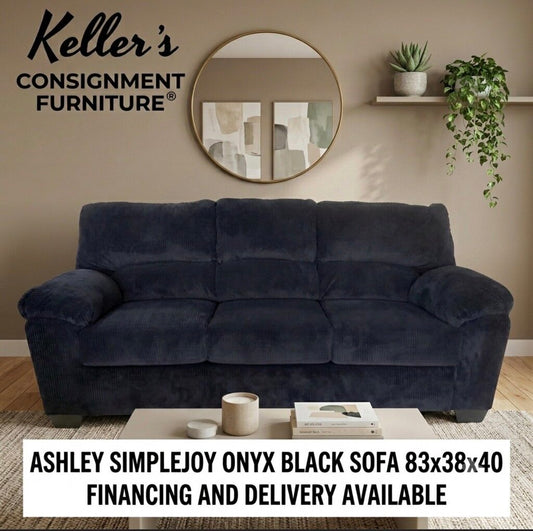86096 - Ashley SimpleJoy Onyx Black Sofa 83x38x40