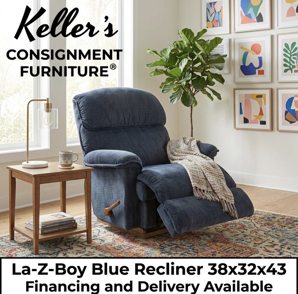 86112 - La-Z-Boy Blue Rocker Recliner 38x32x43