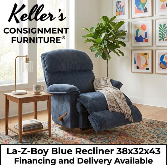 86112 - La-Z-Boy Blue Recliner 38x32x43
