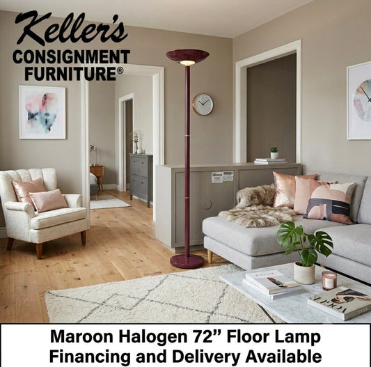 86110 - Maroon Halogen Floor Lamp 72in