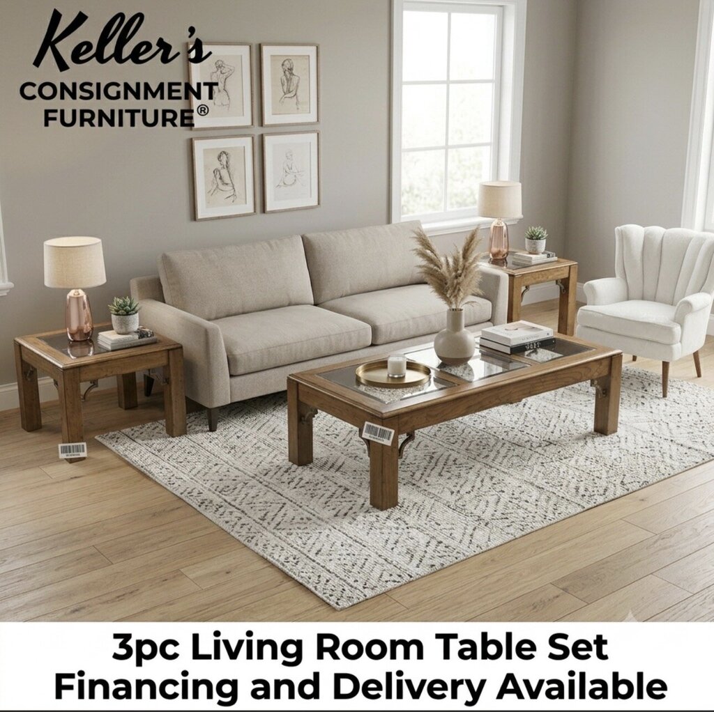 86123 - Glass Top 3pc Occasional Set (23x59x16)(29x23x22)(29x29x21)